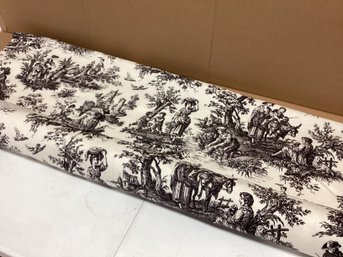 Large Bolt Of Waverly Country Life Black And White Toile Fabric