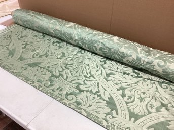 Large Bolt Of Light Green Damask Fabric