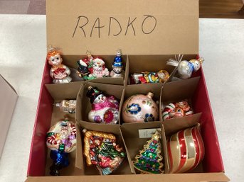 Box Lot Vintage Christopher Radko Christmas Ornaments