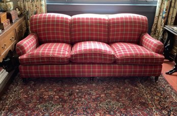 George Smith Red Green Yellow Plaid Sofa Couch Orig Label EX COND!