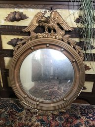 Gilt Wood Eagle Bullseye Convex Mirror