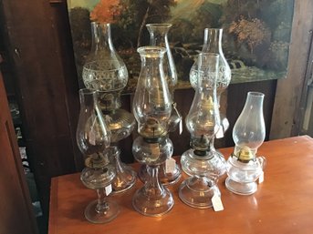 Seven Assorted Victorian Oil Lamps