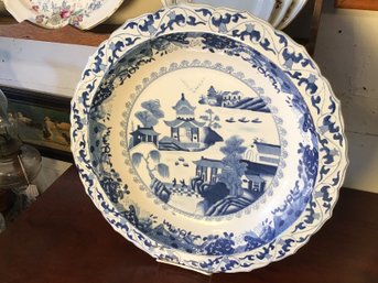 Blue And White Porcelain Charger 16'