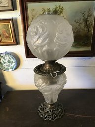 Large Victorian 'Gone With The Wind' Lamp