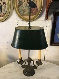 Painted Tole Bouillotte Candle Lamp