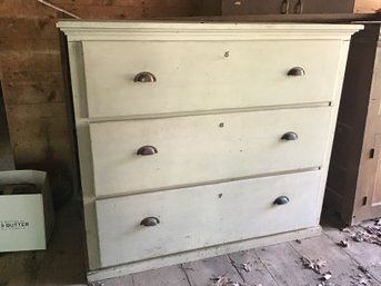 Large Gray Painted 3 Drawer Chest