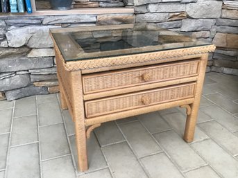 Lexington Wicker Display Top Side Table