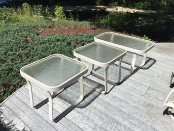 Group Of 3 Outdoor Cast Aluminum Side Tables