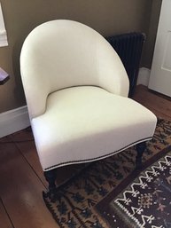 Mitchell Gold Off White Boudoir Chair With Nailhead Trim #3