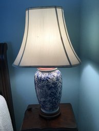 Pair Blue And White Lamps