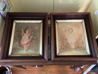 Pair Victorian Walnut Frames