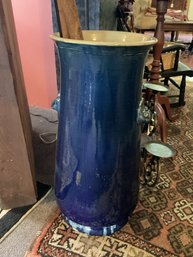 Large Cobalt Glazed Umbrella Stand