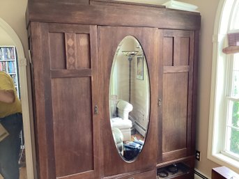 Large German Oak Armoire