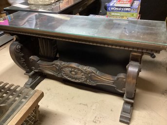 One Of Two Renaissance Style Carved Console Tables