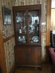 Mid Century Modern Stepback China Cabinet By Heritage