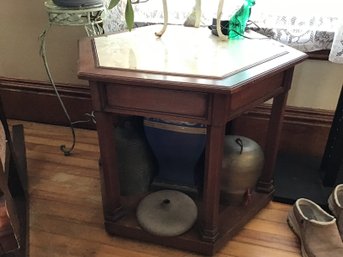 Marble Top Hexagonal Low Side Table