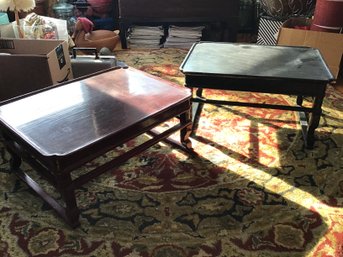 Two Lacquered Chinese Low Tables