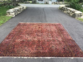 Antique Sarouk Hand Knitted Wool Carpet