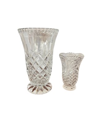 PAIR OF VASES CUT GLASS AND CRYSTAL LATE 20th CENTURY