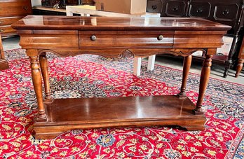 BROYHILL WOODEN SOFA TABLE WITH DRAWER
