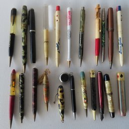 Grouping Of 21 Lead Pens And Fountain Pens, Some With Marbleized Caps And Barrels, Some Missing Parts - Includ