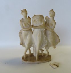 Marble Sculpture Of 3 Classical Ladies - Missing Parts - See Photos - 19th Century - 10 1/4'H X 8'W. Provenanc