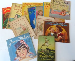 Grouping Of 9 Shirley Temple And Jane Withers Kids Books, All Circa 1930's. Includes 8 Shirley Temple - 4 In G