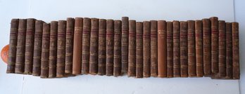 Thirty Leather Bound Volumes 'The Works Of M. De Voltaire.' Published In London 1761-62 - Incomplete Set Of 30