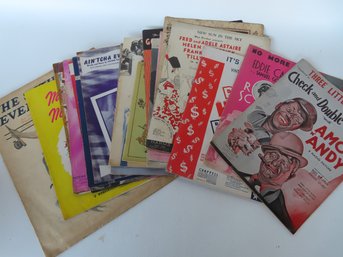 Grouping Of 19 Pieces Of Ephemera, Most Sheet Music Including Amos 'N' Andy, Etc. Most In Very Good Condition.