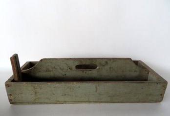 Carpenter's Tool Carrier In Original Gray Paint, Late 19th Century In Good Condition. Measures 24 3/4'W X 9 7/