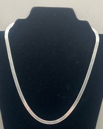 925 Milor Etched Silver Herringbone Pattern Necklace - .50 OZT Total - Made In Italy