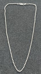 925 Silver Diagonal Pattern Necklace - .18 OZT Total - Made In Italy