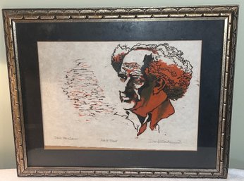 Artist Pencil Signed Artist Proof Lithograph Framed - David Ben Gurion