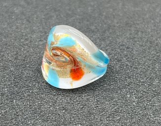 Art Glass Ring - Size 6 - Made In Italy