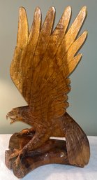 Carved Wooden Lacquered Eagle Sculpture