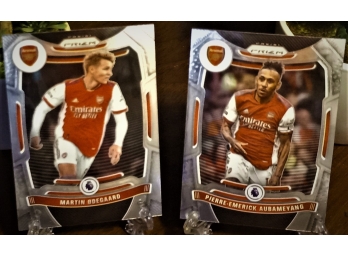 2021-22 Panini Prizm Premier League Soccer:  Martin Odegarrd & Pierre-Emerick Aubameyang