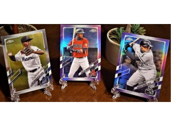 2021 Topps Chrome:  Jazz Chisholm, Geraldo Perdomo & Andrew Vaughan (Rookie Debut & Rookie Cards)