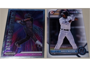 2021 Panini Prizm - Draft Picks & 2022 Bowman:  Kahlil Watson (Prizm & Bowman 1st)