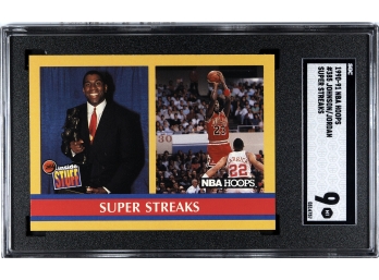 1990-91 NBA Hoops:  Magic Johnson & Michael Jordan - SGC Mint '9'!!