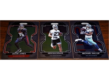 2021 Panini Prizm Football:  Deion Jones, Kenyan Drake & Michael Gallup