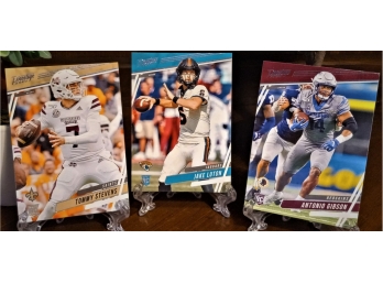 2020 Panini Prestige:  Tommy Stevens (RC),  Jake Luton (RC) & Antonio Gibson (RC)