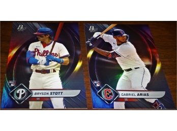 2022 Bowman Platinum:  Bryson Stott & Gabriel Arias {2 Card Rookie Card Lot}