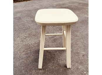 Vintage White Wooden Stool Or Plant Riser