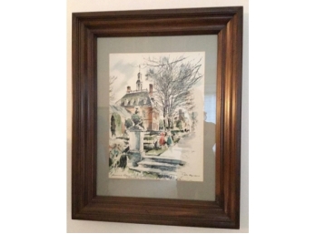 John Haymson Watercolor 'Governors Palace Williamsburg'