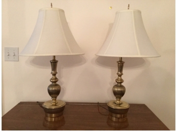 Pair Of Vintage Brass Lamps