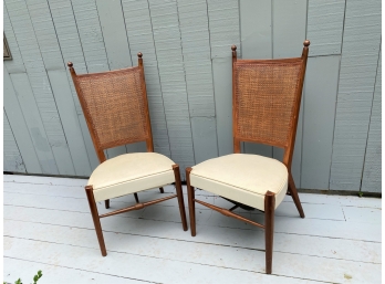 Vintage Pair Of Drexel Furniture Co. Cane-back Chairs