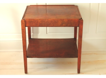 Great Art Deco Style Wooden Side Table With Wonderful Grain!