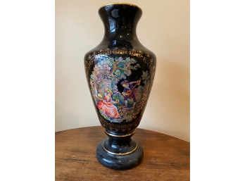 Vintage Vase With Enchanting Hand Painted Scene