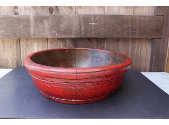 Red Wooden Bowl