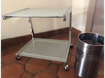 Chrome And Frosted Glass Cart Perfect For Printer